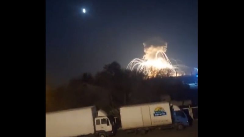 Imagen de una explosión en Ucrania.