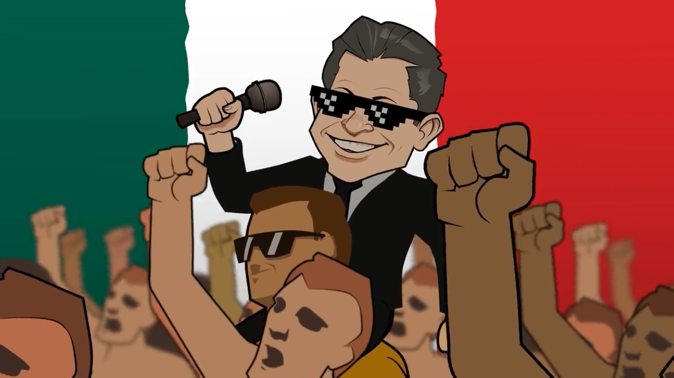 Imagen del video del rap animado de Ricardo Monreal.